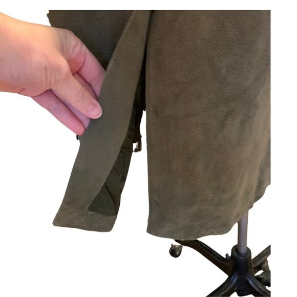 Casual Corner Suede Knee Length Olive Pencil Skirt Womens Sz 8 Vintage Deadstock - Picture 3 of 11